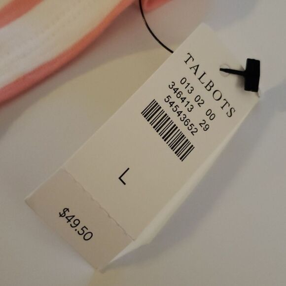 Talbots Embroidered Striped Top Sz Large - Picture 5 of 8